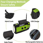 Emergency Solar Radio with Power Bank and SOS Alarm