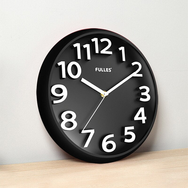 NumClock | Modern Wall Clock Black 30 cm Plastic