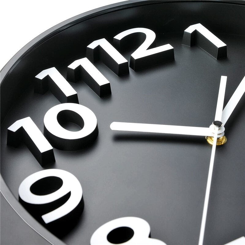 NumClock | Modern Wall Clock Black 30 cm Plastic