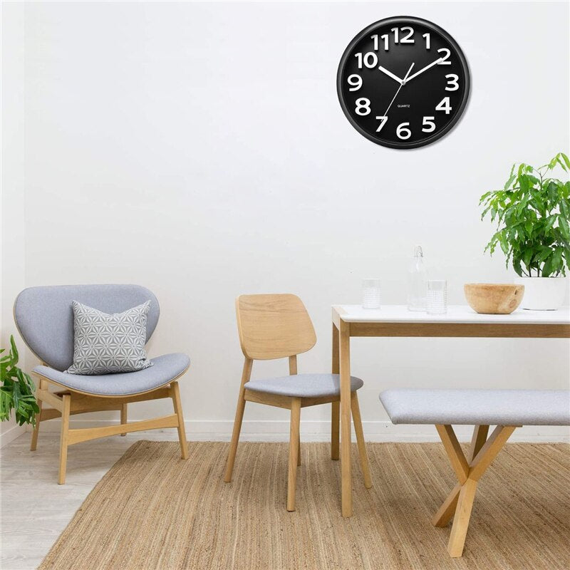 NumClock | Modern Wall Clock Black 30 cm Plastic