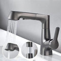 Vanity faucet with swivel, pull-out hand shower