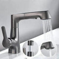 Bathroom Faucet With Rotating Retractable Hand Shower