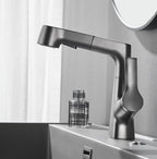 Bathroom fixture with rotating retractable hand shower