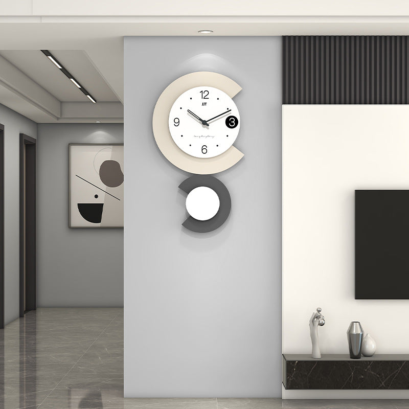 Modern LED Lamp Silent Wall Clock for Living Room
