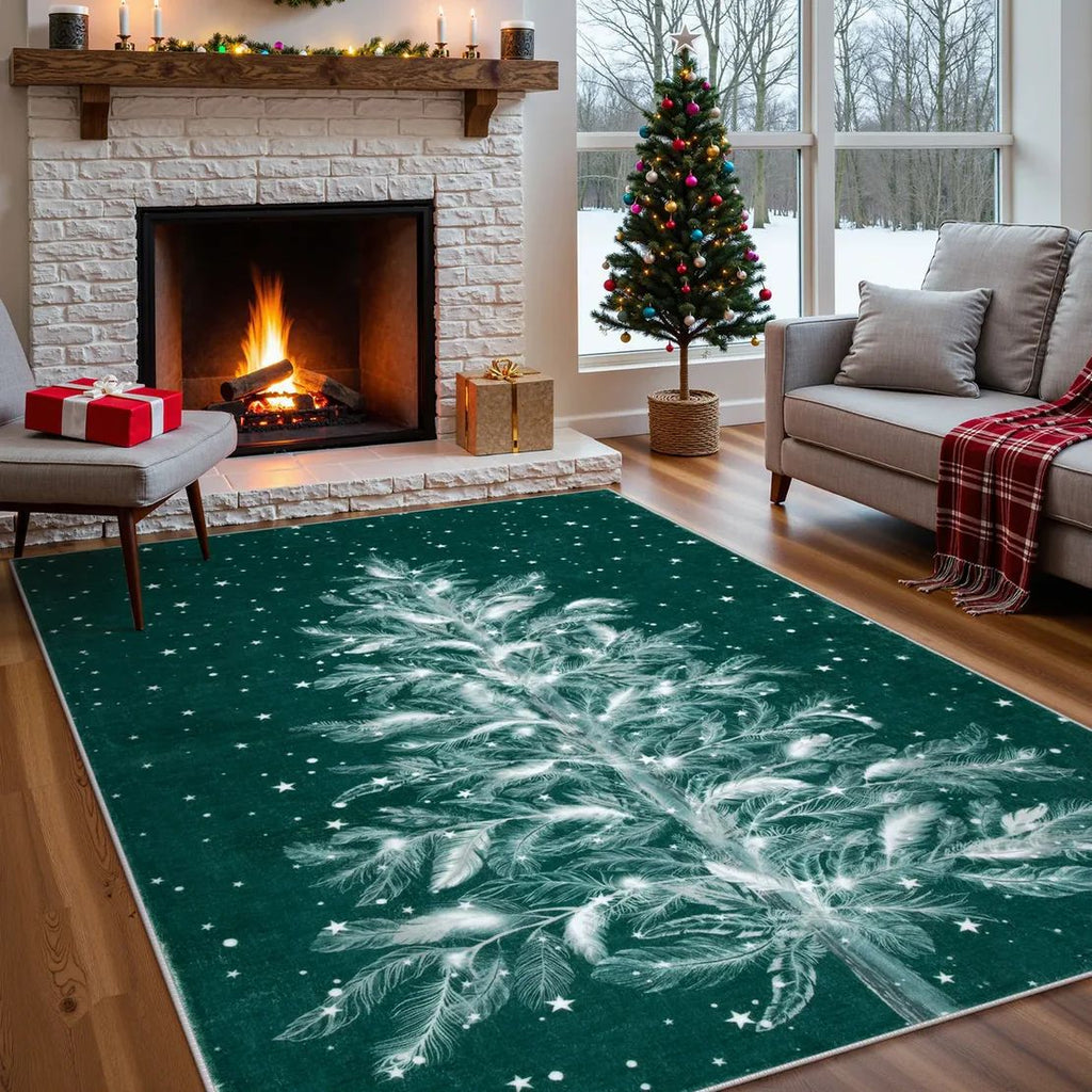 Christmas Rug - Crystal Velvet Living Room Bedroom Non-Slip And Stain-Resistant Rug