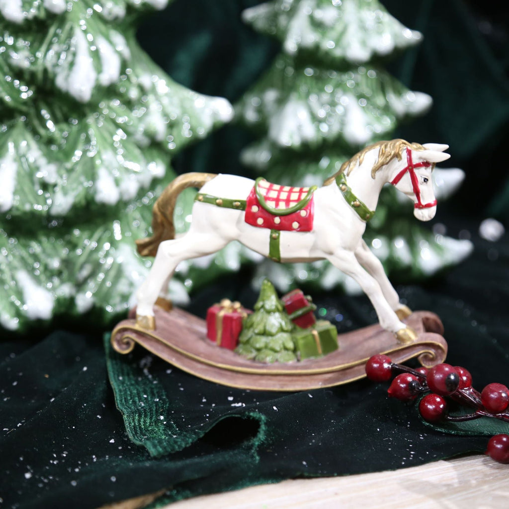Festive Resin Rocking Horse Carousel Ornament