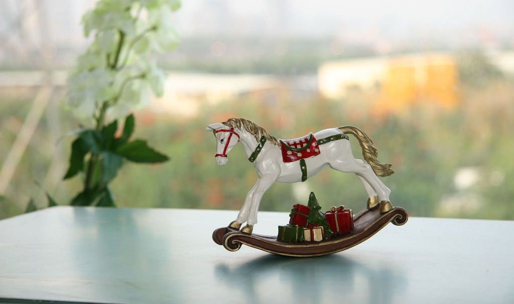 Festive Resin Rocking Horse Carousel Ornament