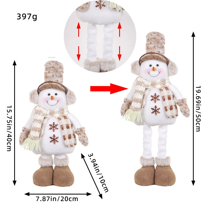 Knitted Telescopic Snowman Elk Christmas Doll