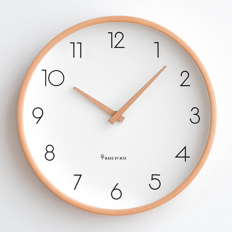 Nordic Minimalist Wood Silent Wall Clock
