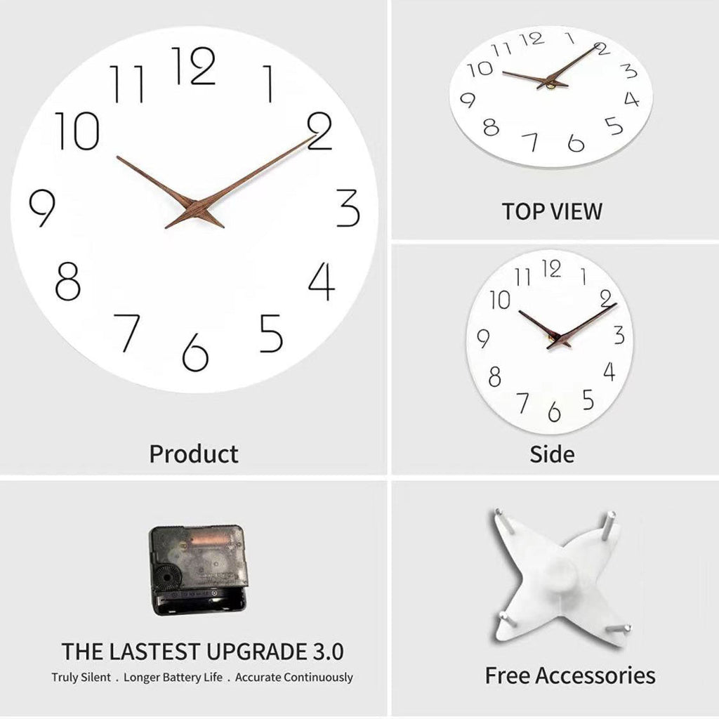 Simple Colored Silent Wall Clock 12 Inch