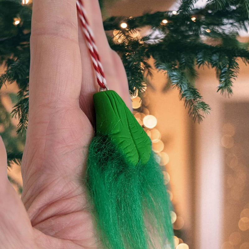 Hairy Grinchy Ball Christmas Ornament