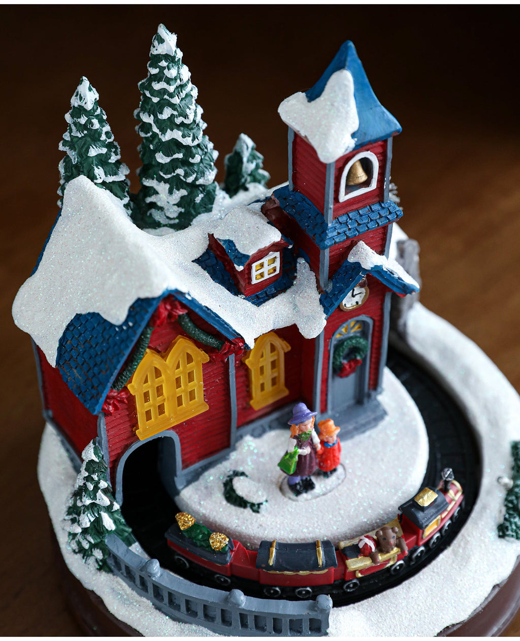 Resin Glowing Rotating Christmas Music Box