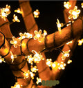 Solar flower light chain for the garden