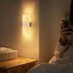 New LED Motion-Sensor Bedside Wall Lamp, Rechargeable, No-Wiring