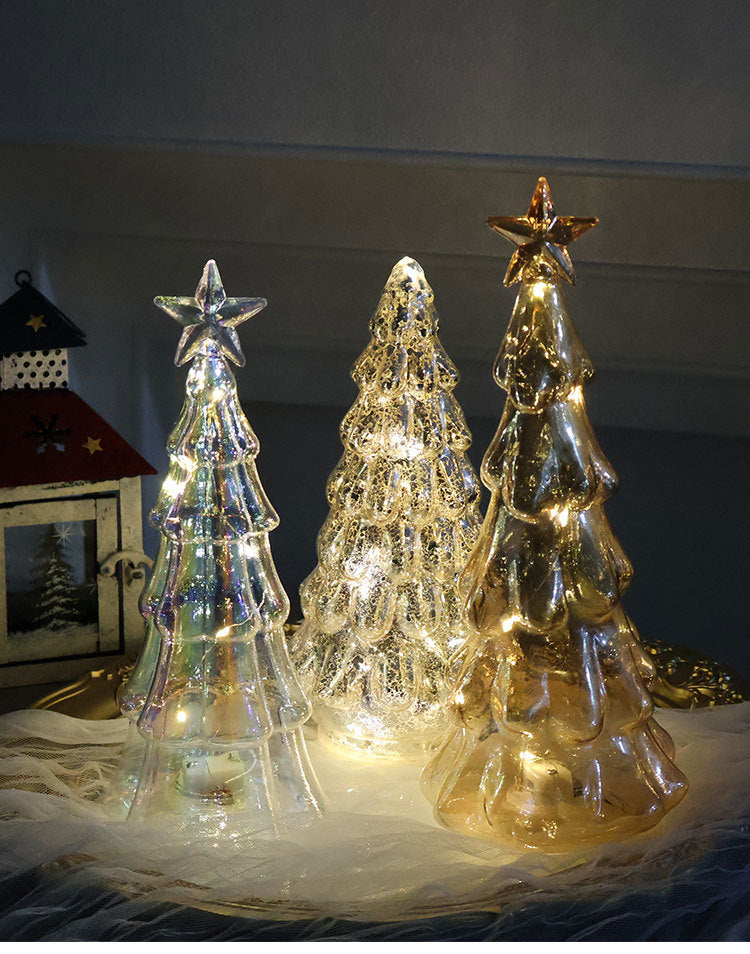 Mini Luminous Glass Christmas Tree Ornament