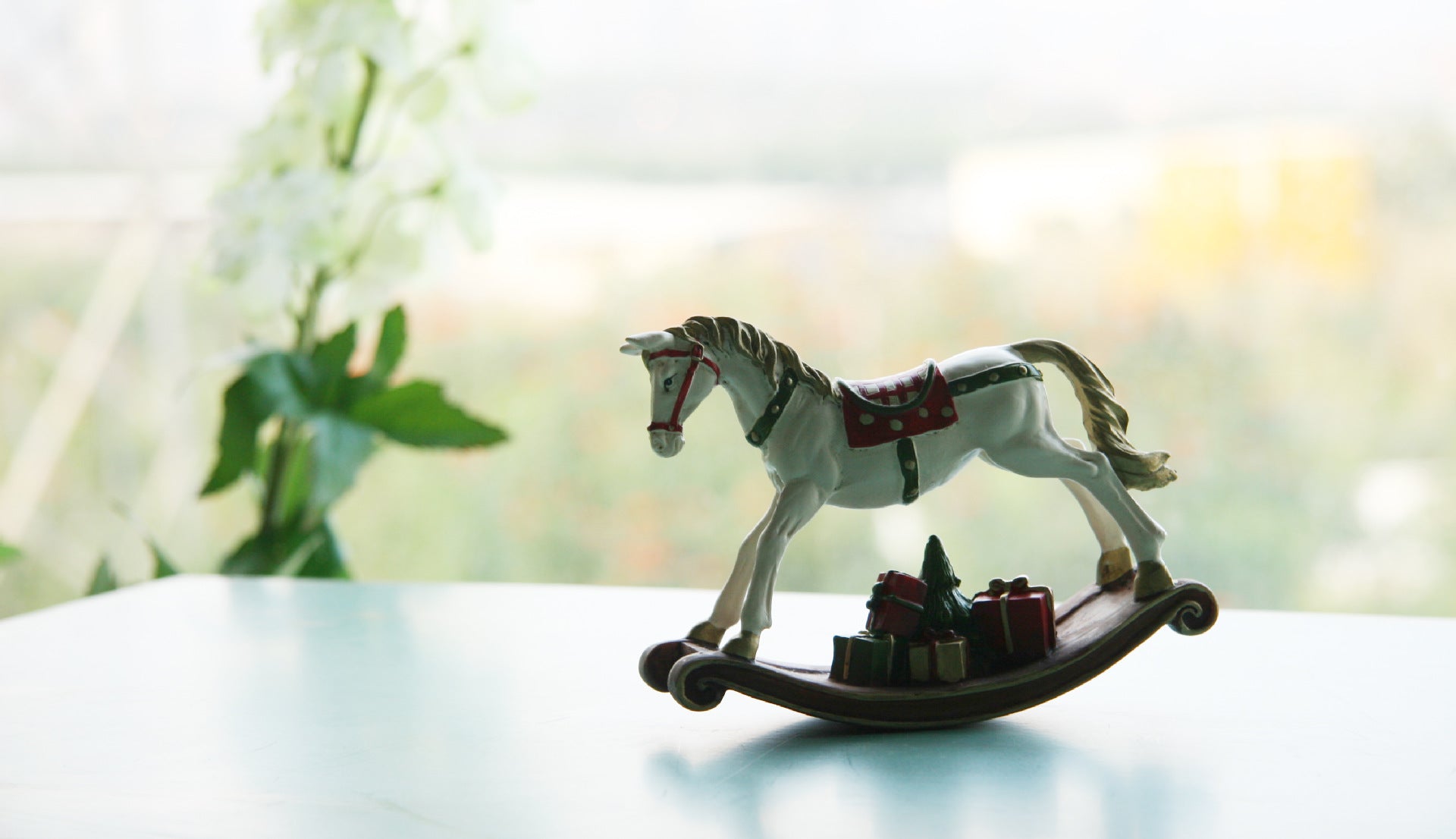 Festive Resin Rocking Horse Carousel Ornament