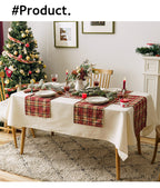 Plaid Fabric Christmas Dining Table Runner