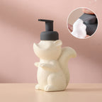Ceramic Soap Dispenser, Squirrel Foam Pump Bathroom Bottle, Animal Design, Refillable Reusable Lotion Pump for Bathroom Kitchen, 510ml/17.2oz