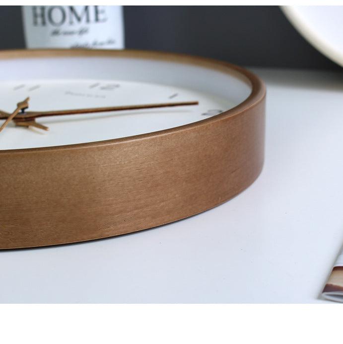Simple analog solid wood wall clock for home – timeless and elegant!