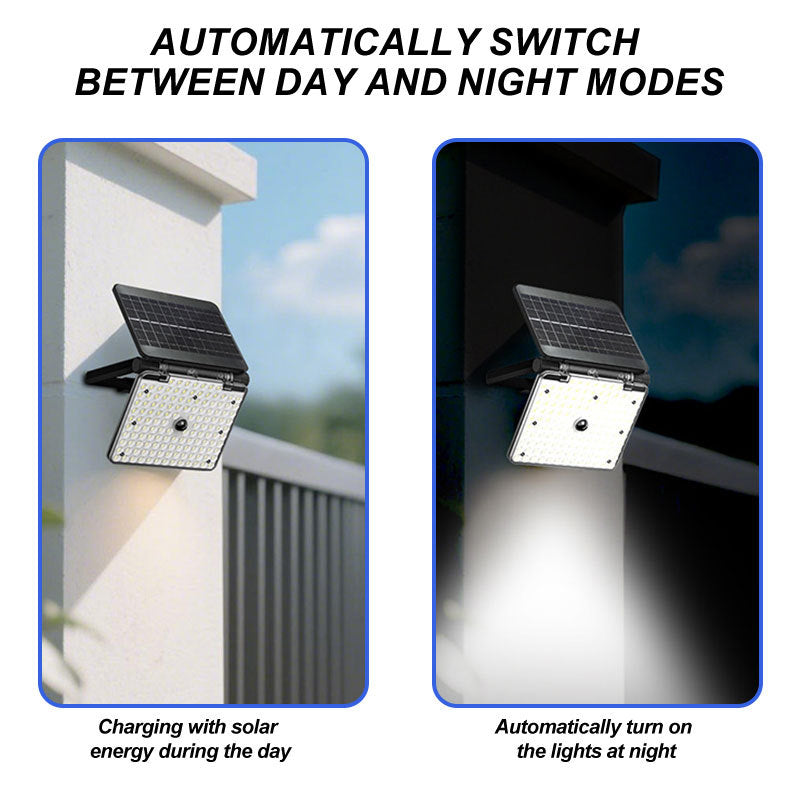 Solar Motion Sensor Wall Light Foldable Outdoor Floodlight