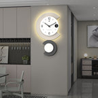 Modern LED Lamp Silent Wall Clock for Living Room
