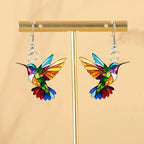 Colorful Hummingbird Earrings – Cheerful Hanging Jewelry with Flying Bird