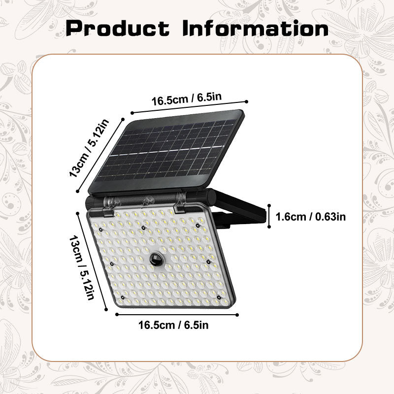 Solar Motion Sensor Wall Light Foldable Outdoor Floodlight