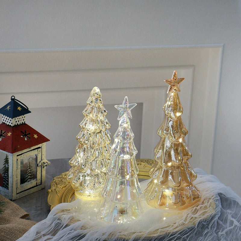 Mini Luminous Glass Christmas Tree Ornament