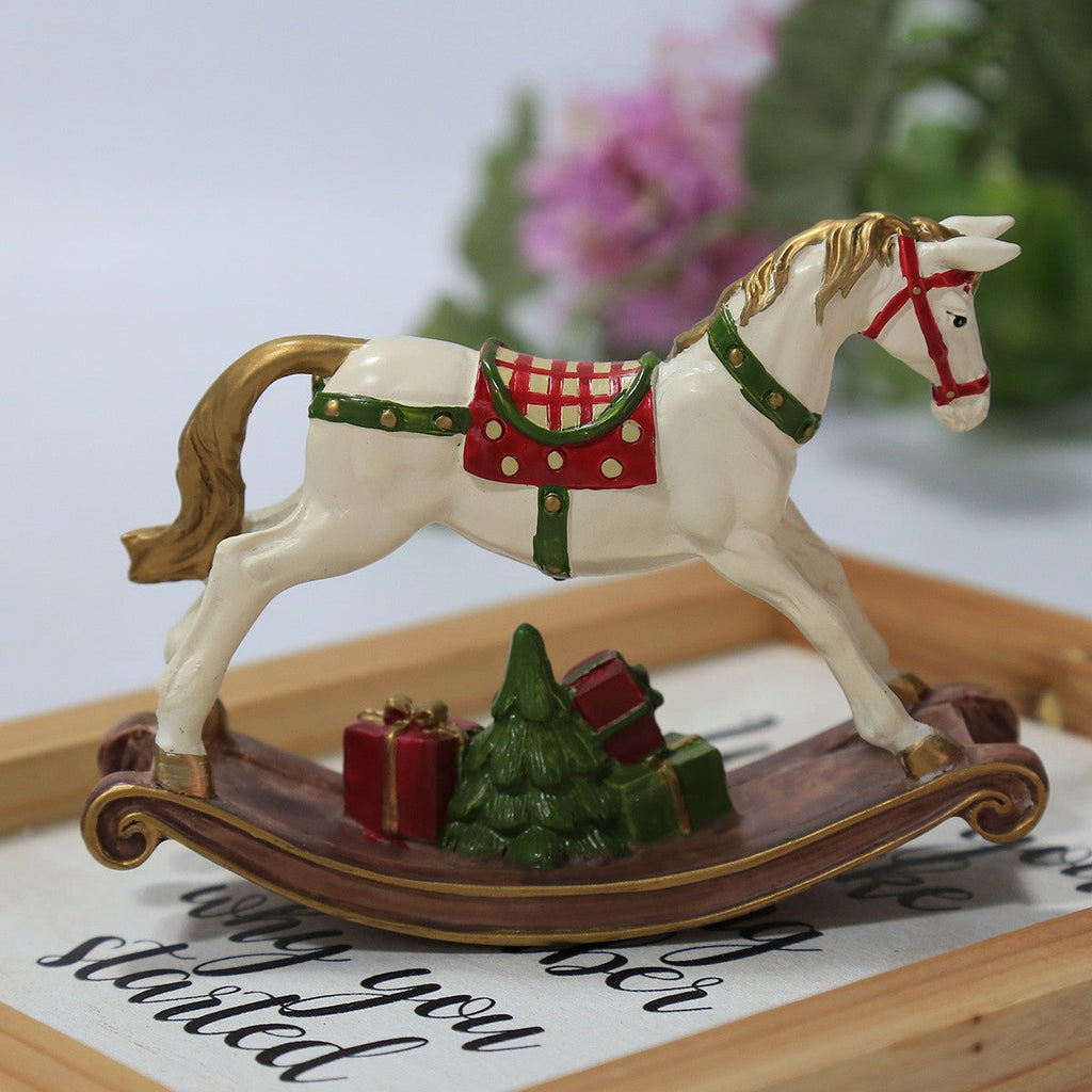 Festive Resin Rocking Horse Carousel Ornament