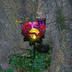 New Hollow Projection Solar Garden Light, Iron Craft Ground Stake Sunflower Lamp
