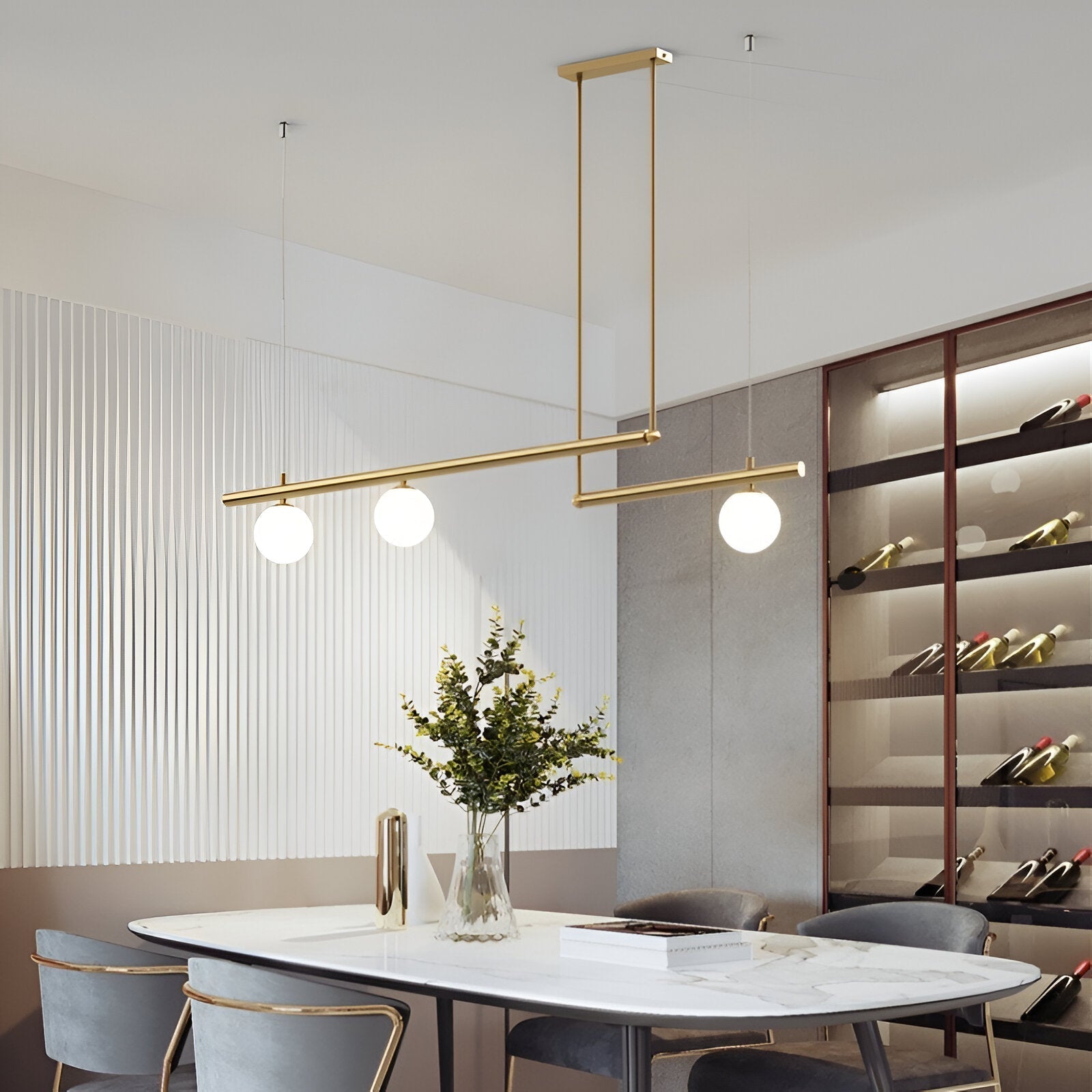 Nordic Glass Linear Luxury Pendant Lamp
