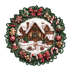 Wooden Irregular Christmas Wreath Piggy Bank Puzzle