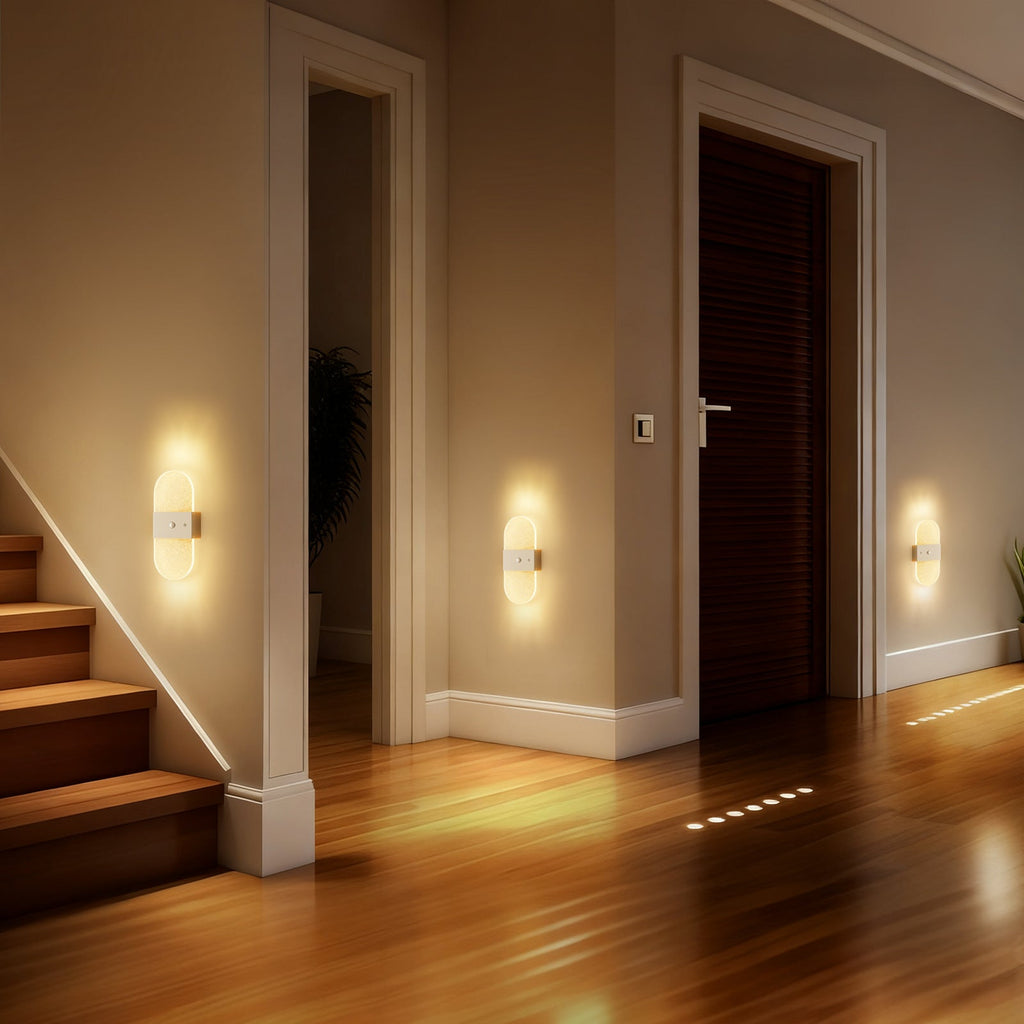 New LED Motion-Sensor Bedside Wall Lamp, Rechargeable, No-Wiring