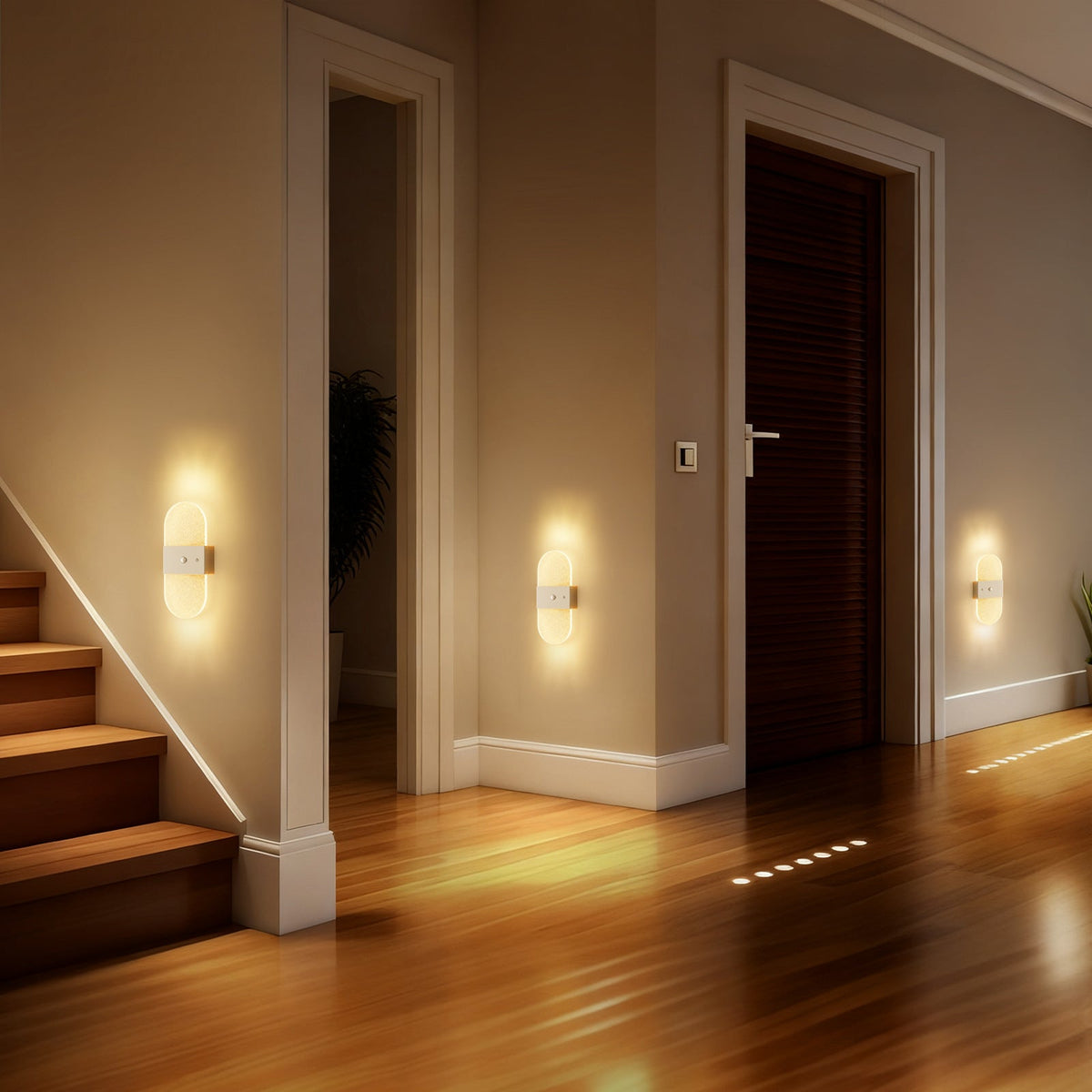 New LED Motion-Sensor Bedside Wall Lamp, Rechargeable, No-Wiring
