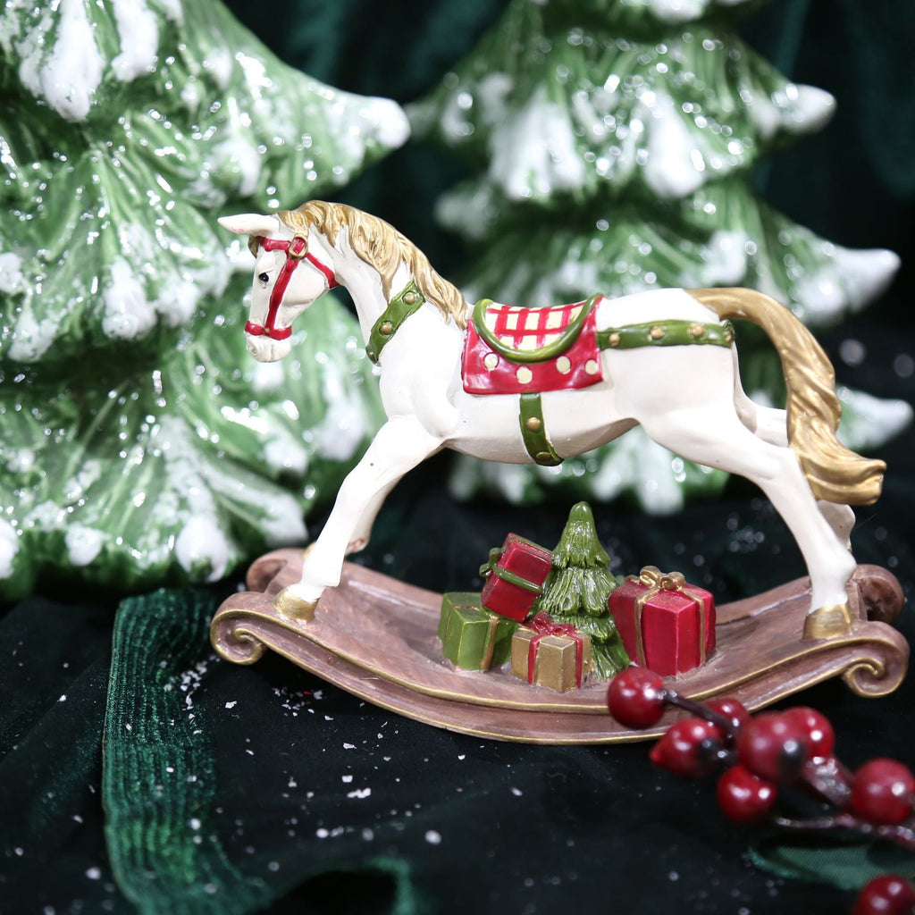 Festive Resin Rocking Horse Carousel Ornament