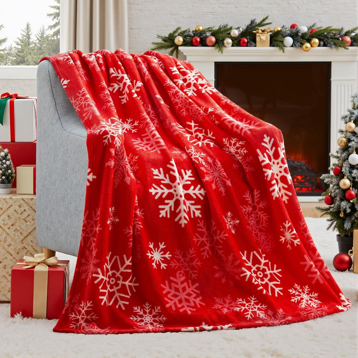 Christmas Blanket Soft Flannel Christmas Plush Holiday Blanket