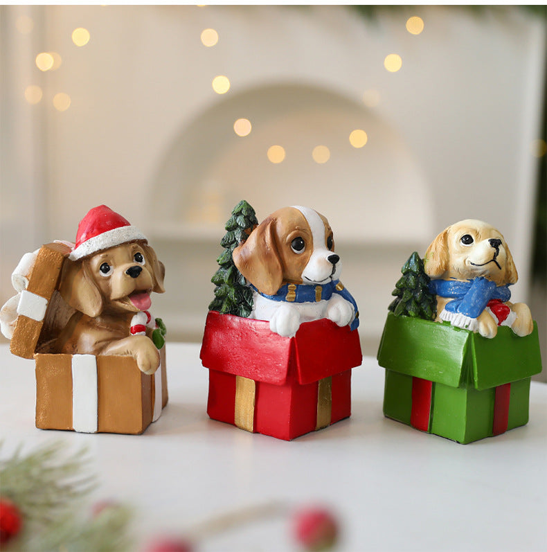 DIY Resin Puppy Christmas Window Ornament