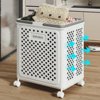Collapsible laundry basket with wheels