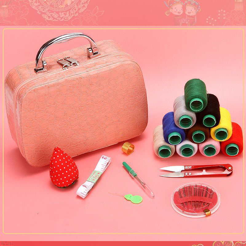 Household Sewing Box Set Mini Suitcase