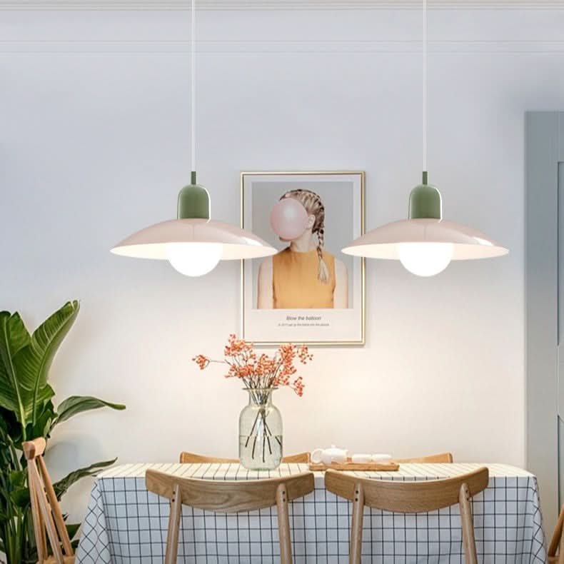 Modern Macaron Bauhaus Pendant Light – Iron Shade