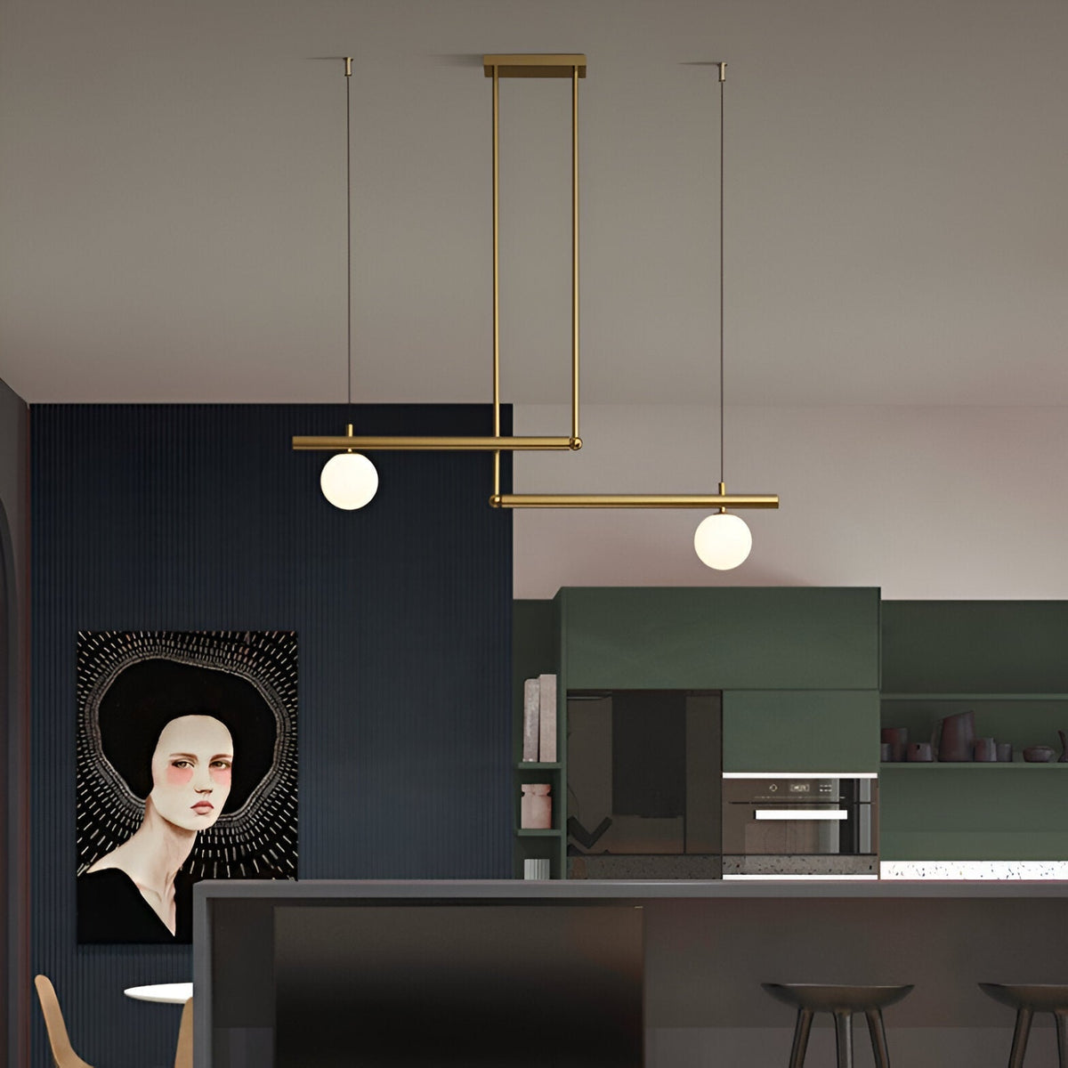Nordic Glass Linear Luxury Pendant Lamp