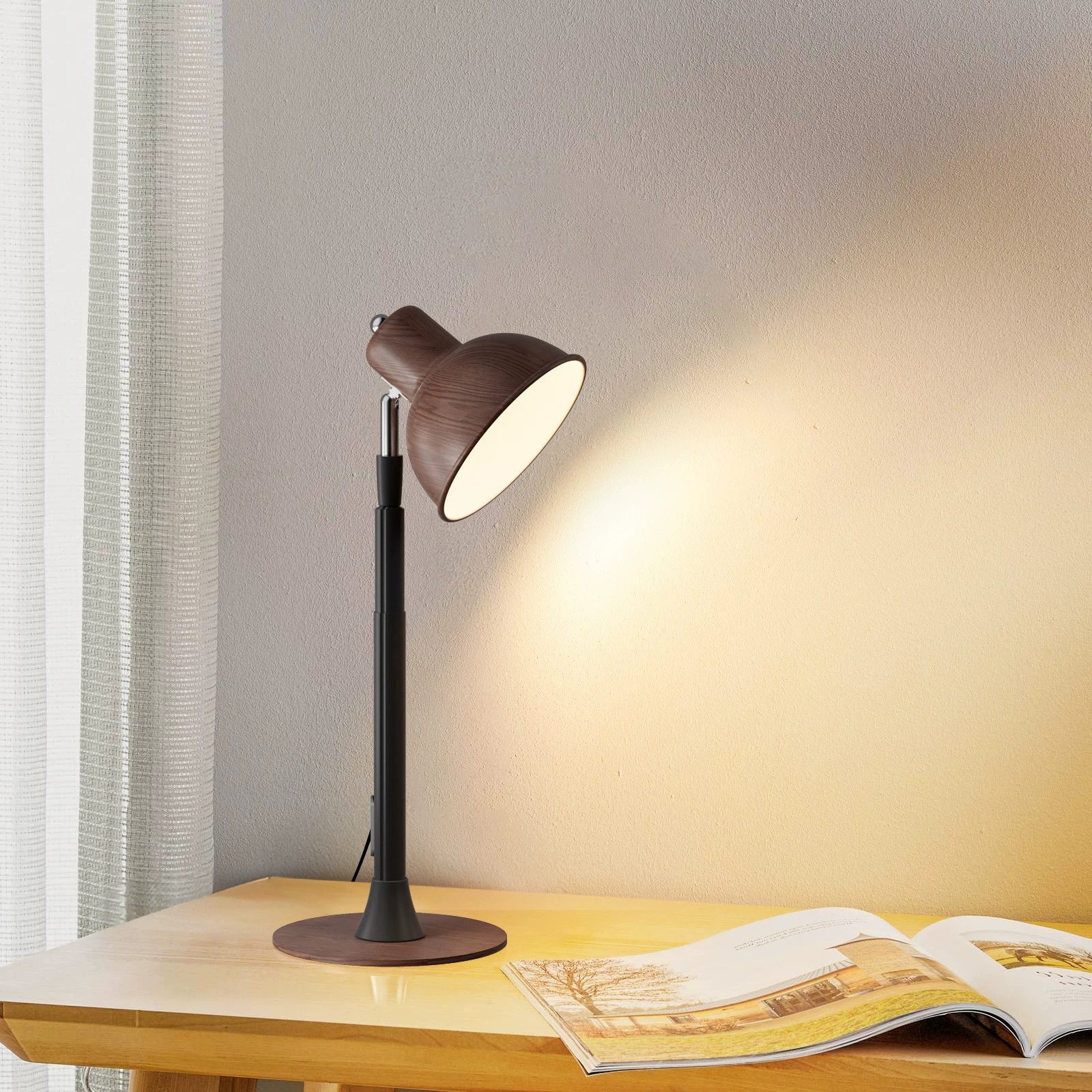 LED Dorm Desk Lamp for Students Reading Study USB Plug-in Extendable Desk Lamp
