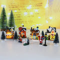 Miniature Luminous Resin Christmas House Set