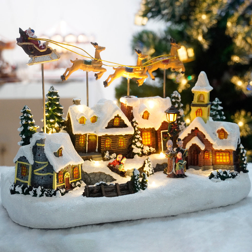 Luminous Musical Flying Deer Christmas House