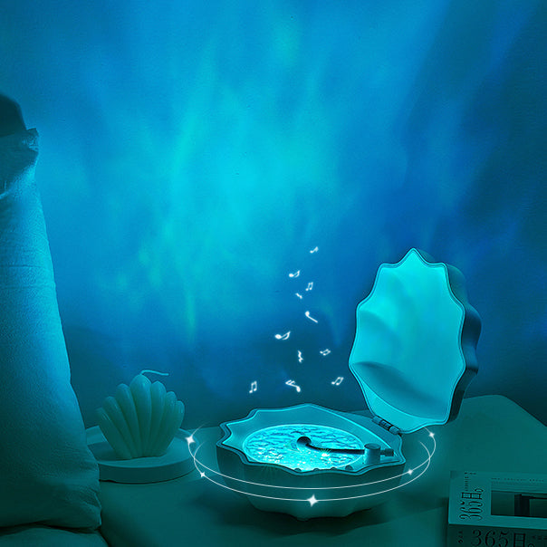 Shell Lamp Waves Retro Bluetooth Turntable LED Night Light - Perfect Gift for Kids and Girls