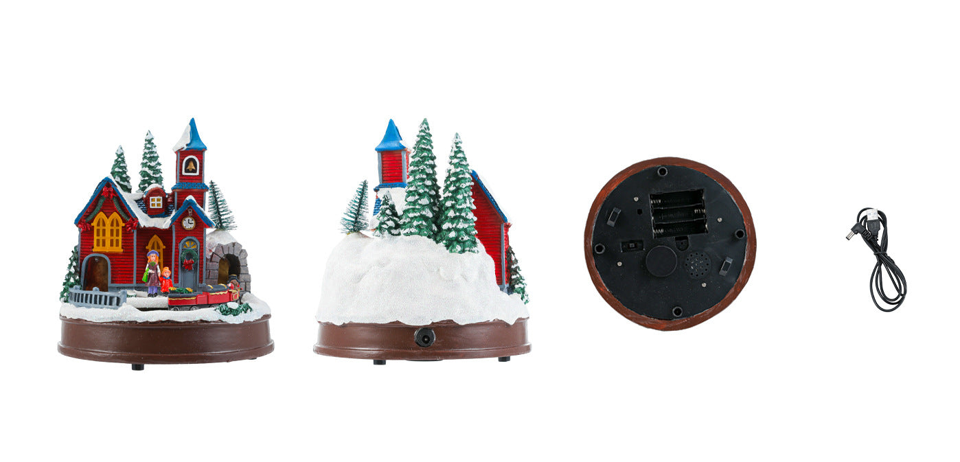 Resin Glowing Rotating Christmas Music Box