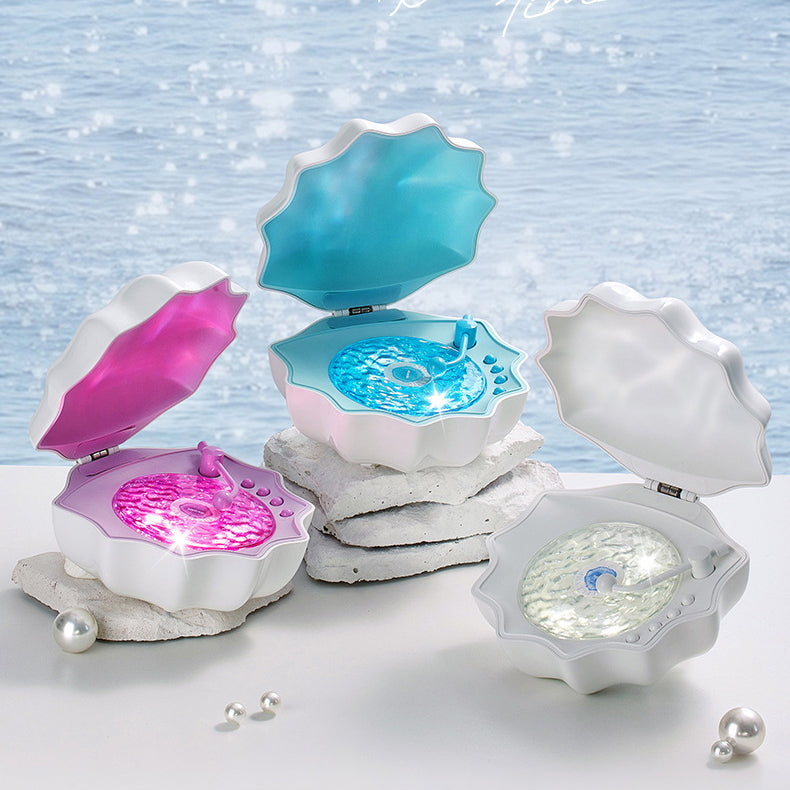 Shell Lamp Waves Retro Bluetooth Turntable LED Night Light - Perfect Gift for Kids and Girls