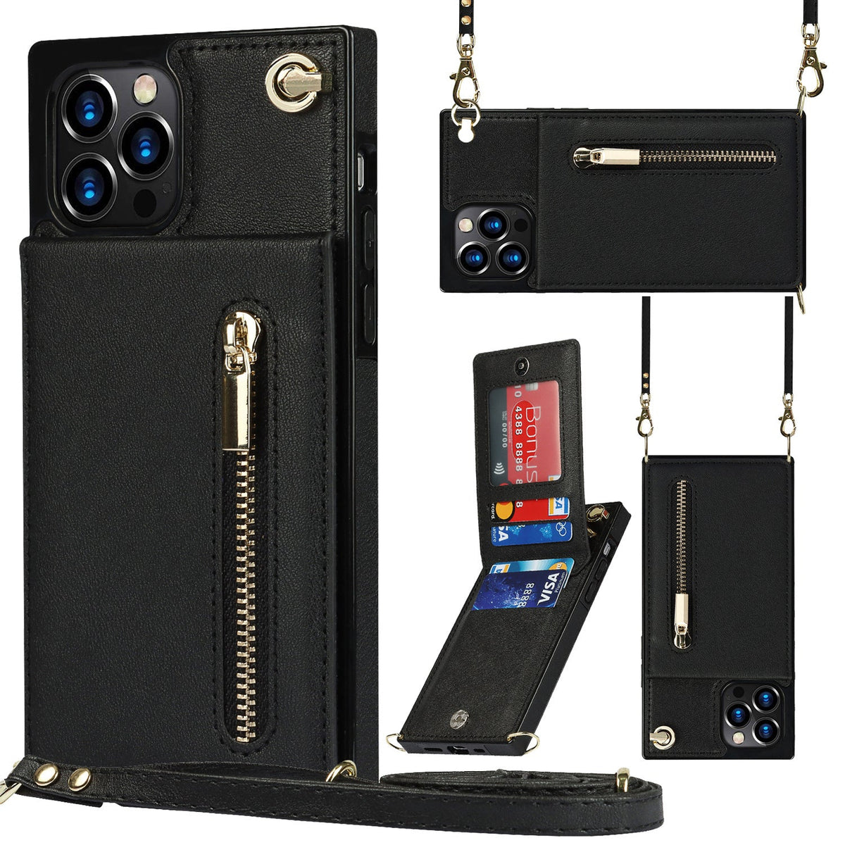 3in1 Phone Case with Card and Coin Pocket Crossbody Bag