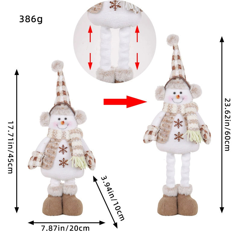 Knitted Telescopic Snowman Elk Christmas Doll