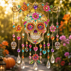 Halloween Crystal Wind Chime – Colorful Acrylic Hanging Garden Decoration